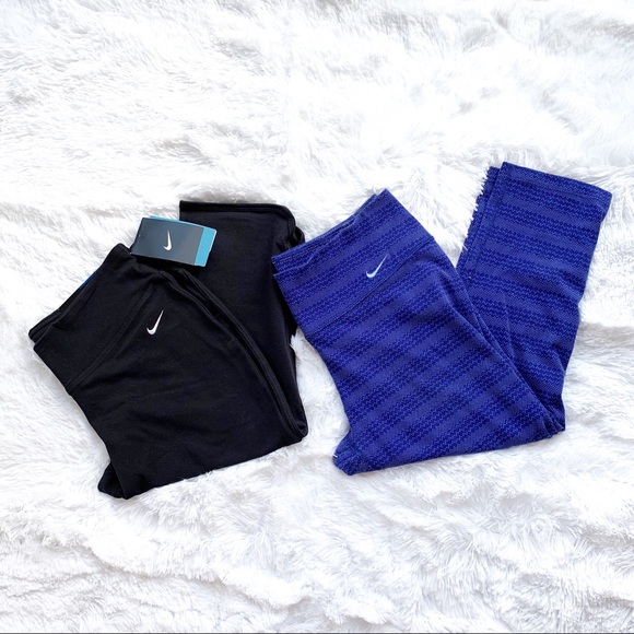 Nike Pants - Nike Bundle of Two Capri Leggings Black Blue Med